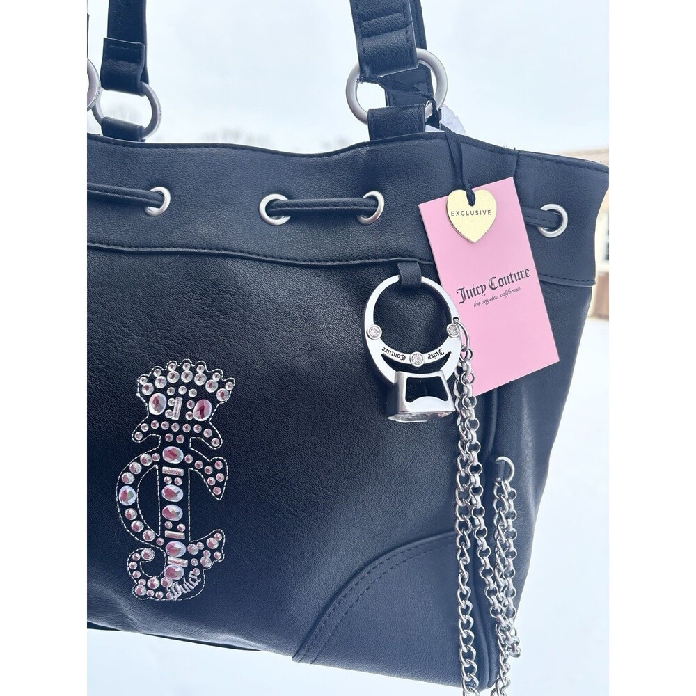Juicy Couture Daydreamer Crown Tote Black Liquorice Chic NWT VIRAL - Picture 2 of 7
